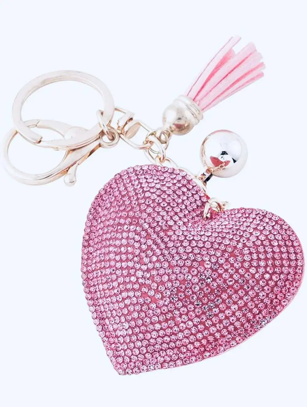 Rhinestone Heart Keychain
